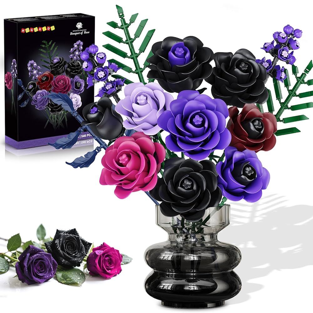 Midnight Garden Gothic Rose Bouquet Building Set – 546 Pieces