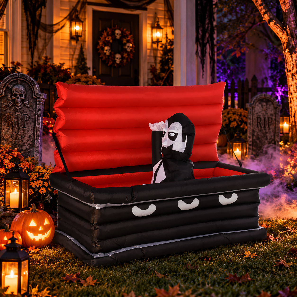 6-Foot Lighted Vampire Coffin Halloween Inflatable