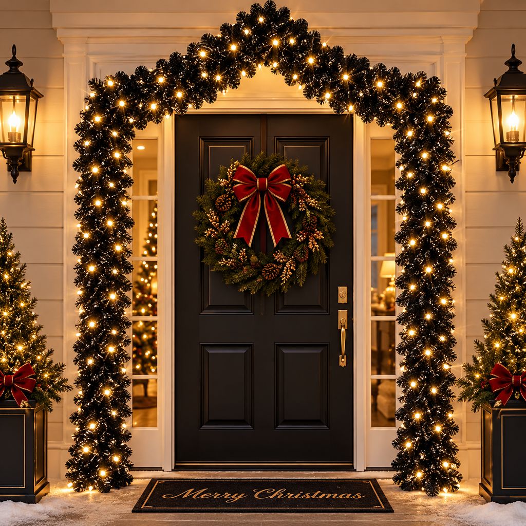 Midnight Glow 65.6 FT Pre-Lit Christmas Garland