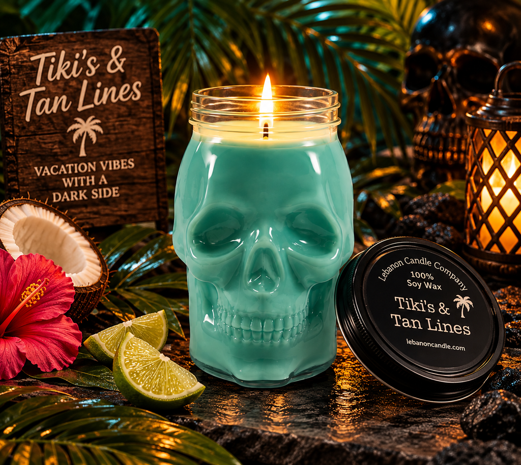 Tiki's & Tan Lines Tropical Skull Candle | 16.5 oz
