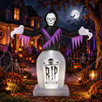 8FT Light-Up Grim Reaper & Tombstone Halloween Inflatable