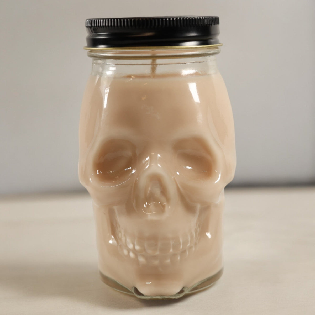 Mahogany Teakwood Premium Skull Candle | 16.5 oz