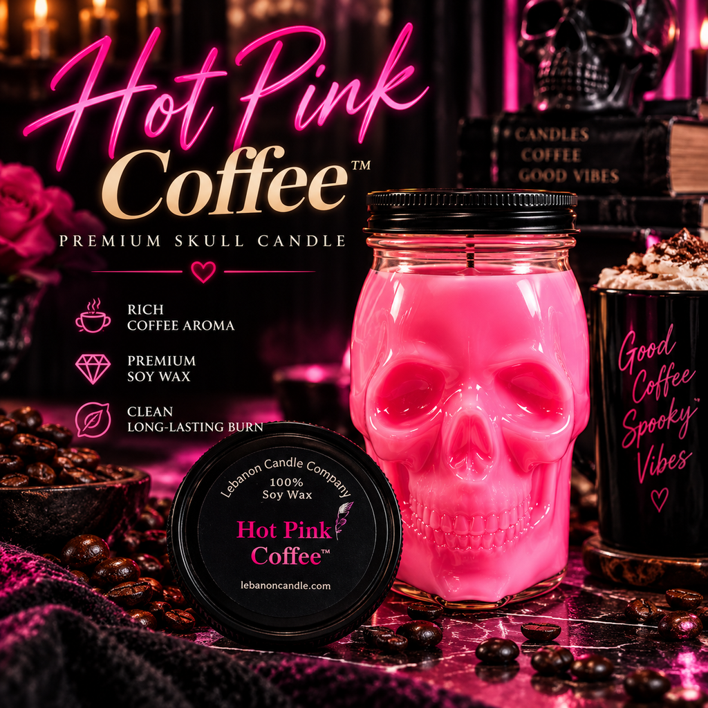 Hot Pink Coffee™ Premium Skull Candle | 16.5 oz