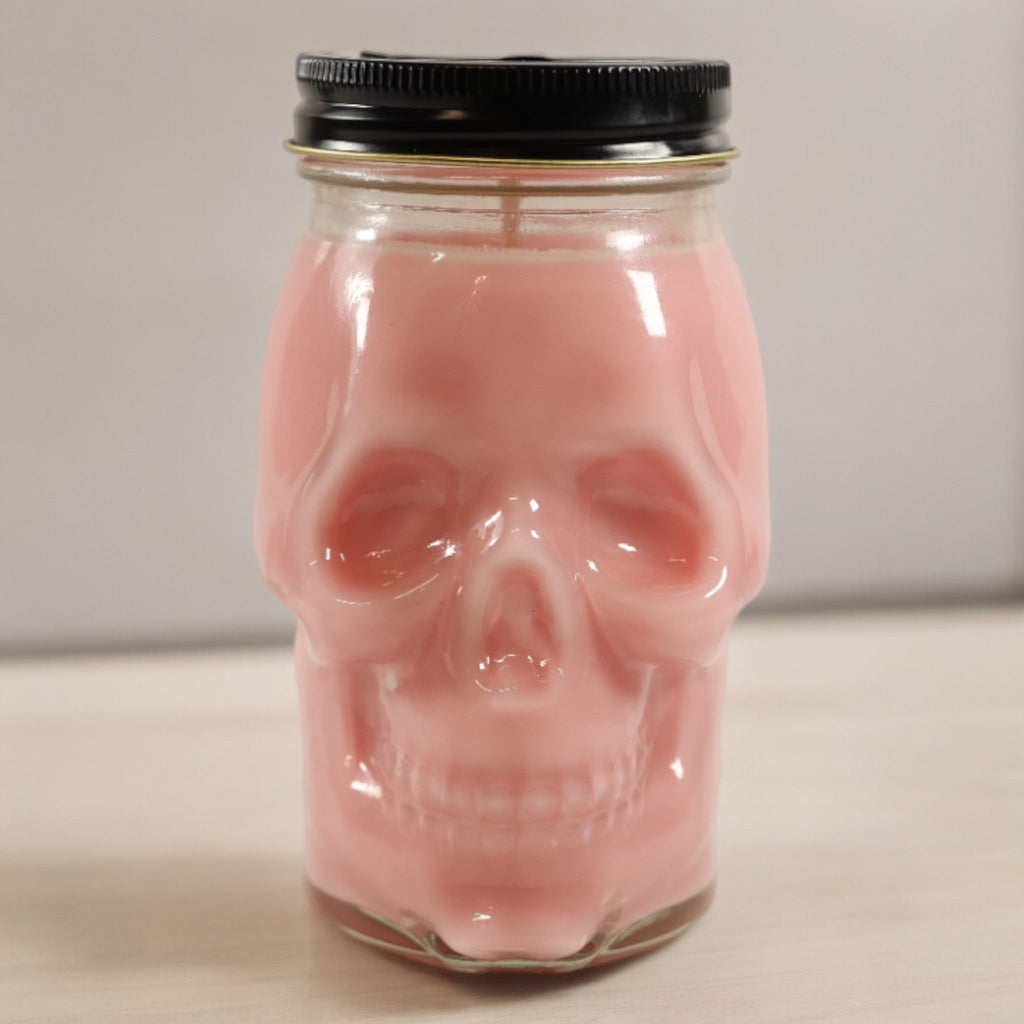 Strawberry Cheesecake™ Premium Skull Candle | 16.5 oz
