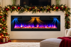 LuxeFlame 68" Ultra-Thin Recessed Electric Fireplace
