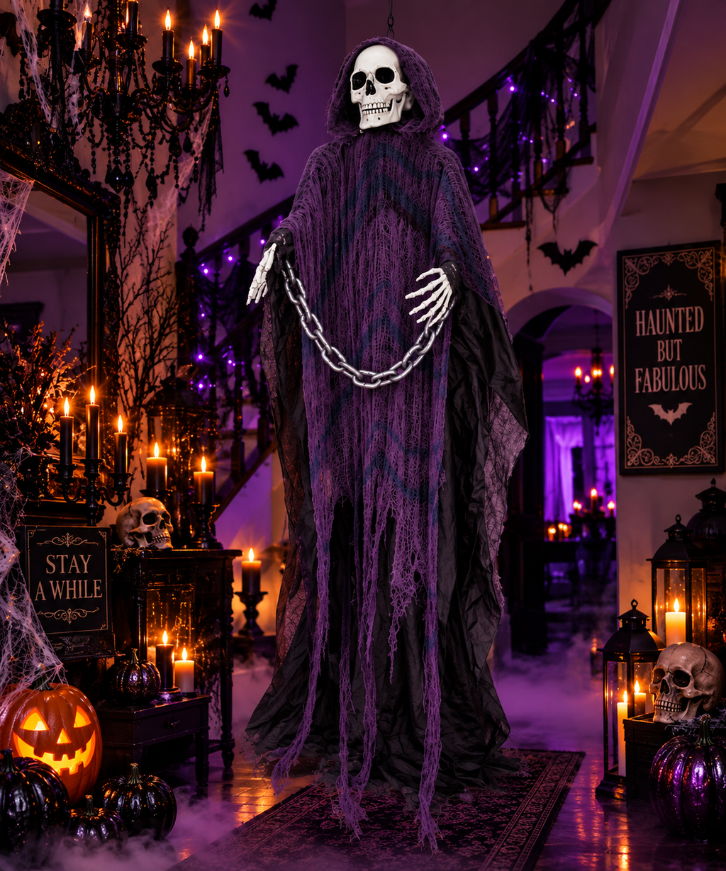 Grim Awakening 6' Sound-Activated Animatronic Reaper