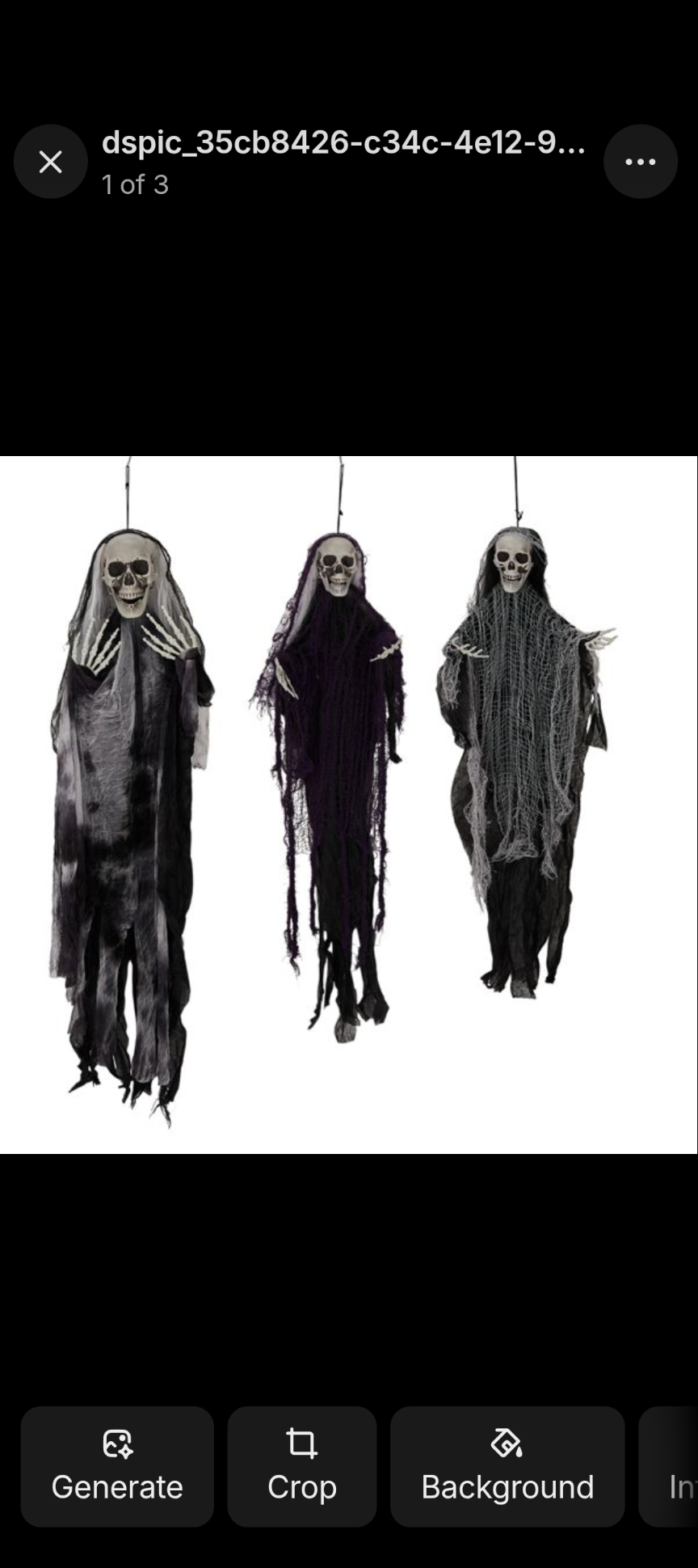 Haunted Trio Hanging Skeleton Ghosts – 3-Piece Halloween Décor Set