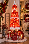 Berry Merry 5-Ft Pre-Lit Red & White Christmas Tree