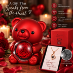 Eternal Love Rose Bear with Hidden Surprise Necklace