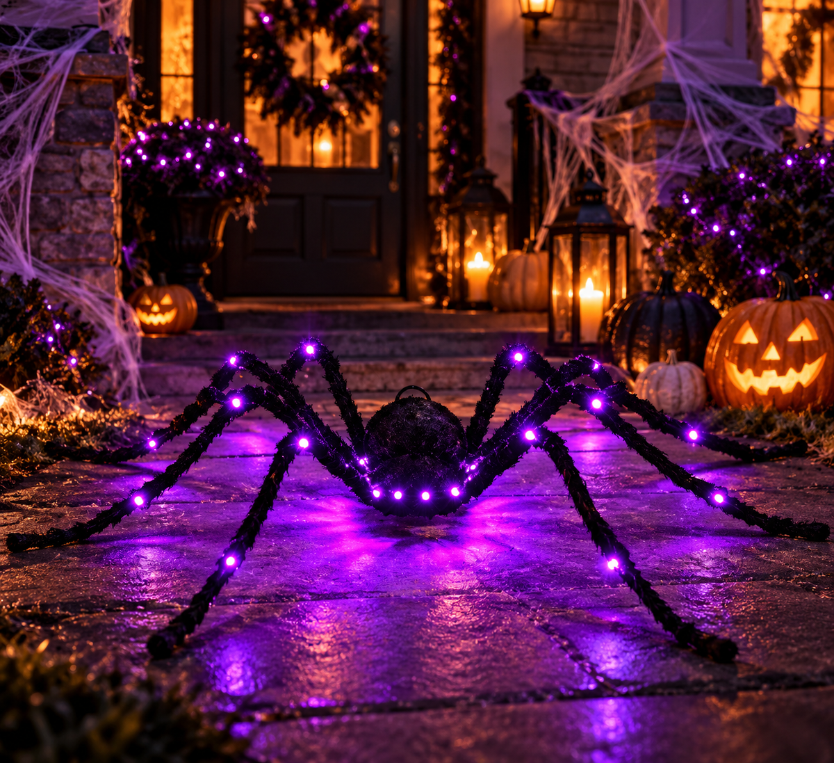 Midnight Crawler 49" Light-Up Halloween Spider