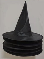 5-Piece Classic Black Witch Hat Set – Halloween Costume & Party Décor