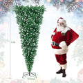 7.5 FT Pre-Lit Snowy Upside-Down Christmas Tree – 400 Warm White LED Lights
