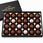 Andy Anand Champagne, Rum, Irish Cream & Kahlua Belgian Chocolate Truffles – 24 Piece Gift Box